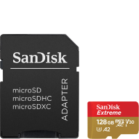 Карта памяти Sandisk Extreme microSDXC A2 C10 V30 UHS-I U4 128GB + SD Adapter + Rescue Pro Deluxe